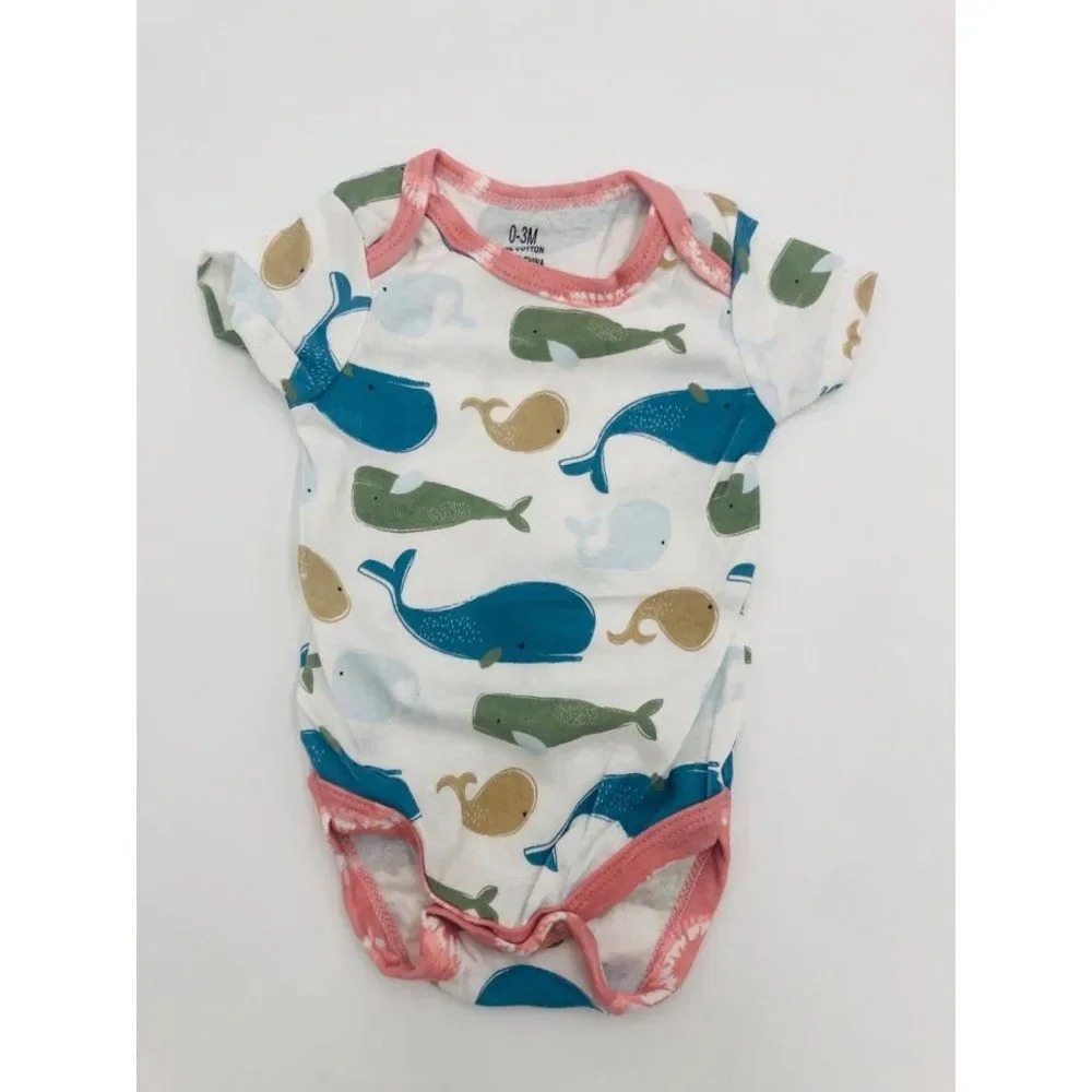 Brand New Baby Bodysuit Whales Pattern Girl Size‎ 0 to 3 Months